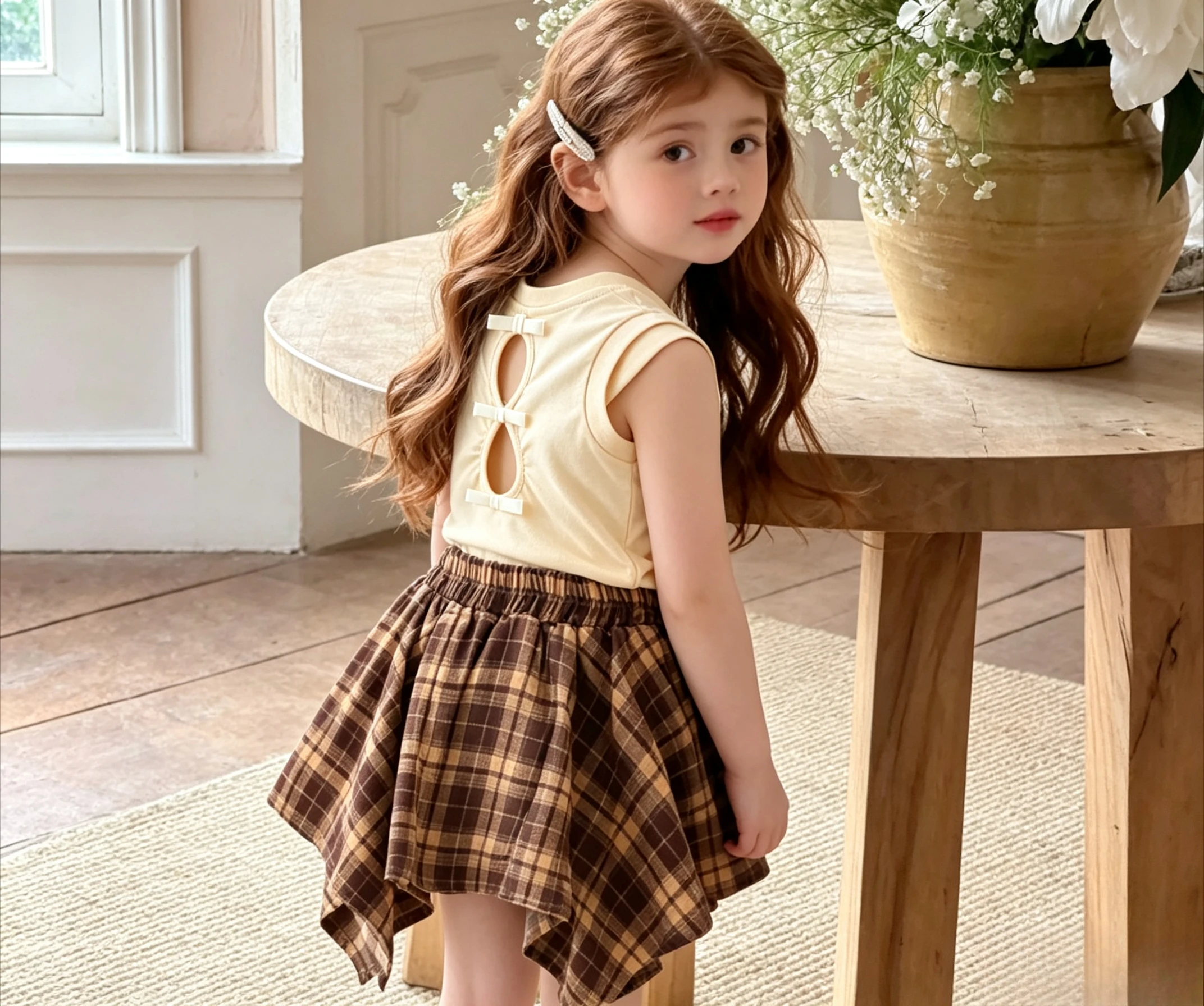 Kids Summer New Kids Girls Vest Skirt Pants Set 2026 Flutter Sleeve Top Baby Skirt Girl Clothes Brown and White
Kids Summer New Kids Girls Vest Skirt Pants Set 2026 Flutter Sleeve Top Baby Skirt Girl Clothes Brown and White