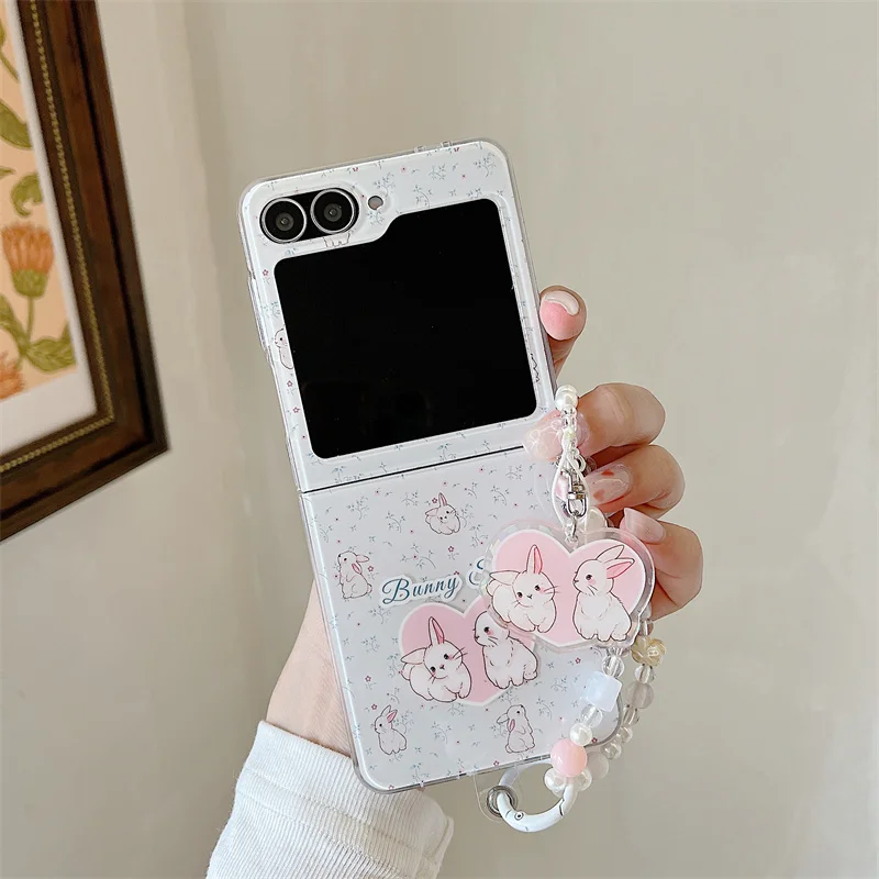 Korean cute little flower love rabbit phone case for Samsung Galaxy Z Flip 6 zflip5 flip4 3 Z Flip5 Kawaii hinged silicone cover
Korean cute little flower love rabbit phone case for Samsung Galaxy Z Flip 6 zflip5 flip4 3 Z Flip5 Kawaii hinged silicone cover