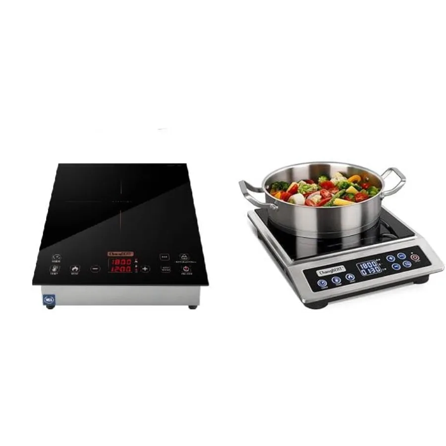 Commercial-grade built-in countertop induction cooktop for apartments, RVs, food stations; stainless steel, black; NSF-certifie
Commercial-grade built-in countertop induction cooktop for apartments, RVs, food stations; stainless steel, black; NSF-certifie