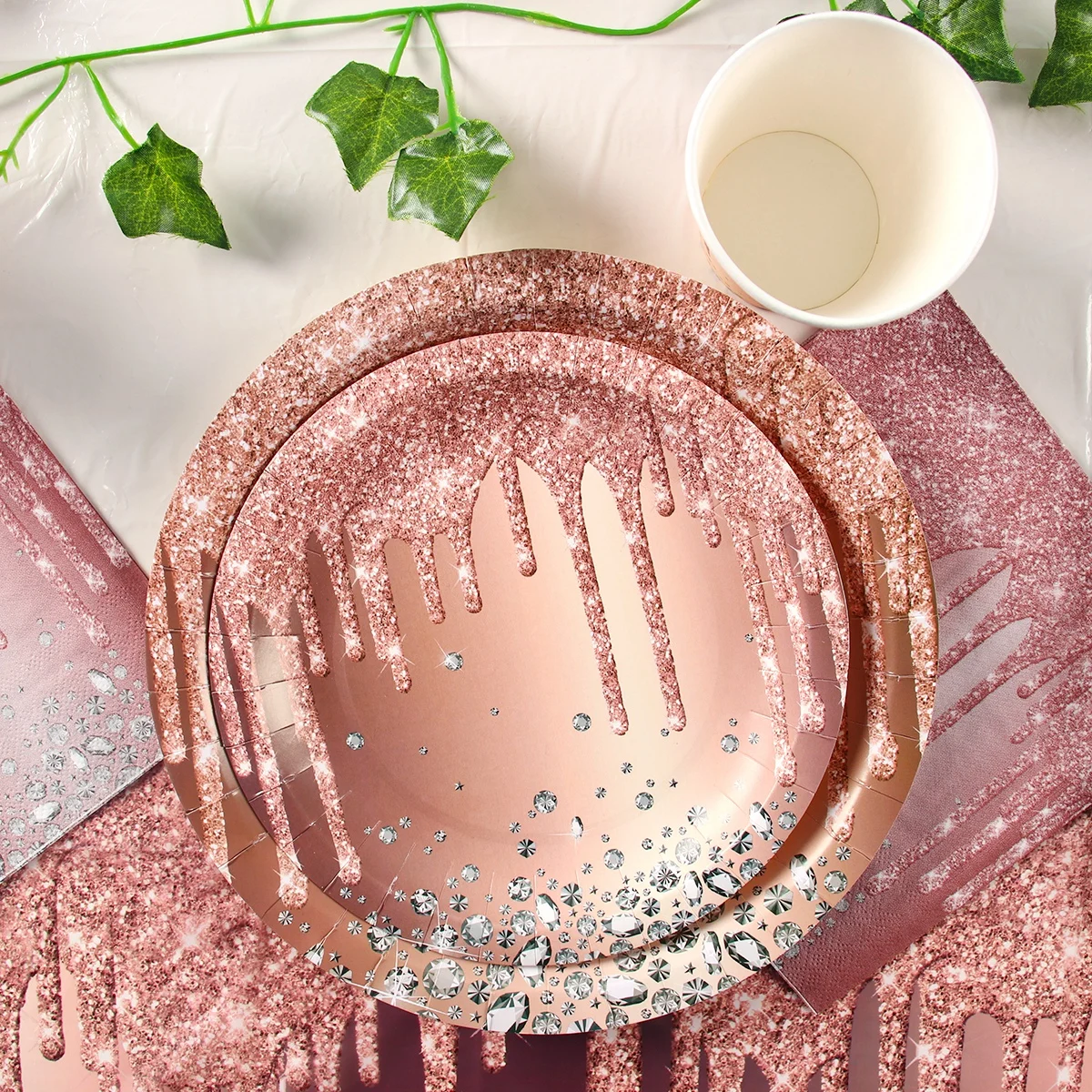 Rose Gold Disposable Tableware Wedding Birthday Party Decoration Kids Baby Shower Girl Bridal Supplies Paper Plate Cup Tableware
Rose Gold Disposable Tableware Wedding Birthday Party Decoration Kids Baby Shower Girl Bridal Supplies Paper Plate Cup Tableware