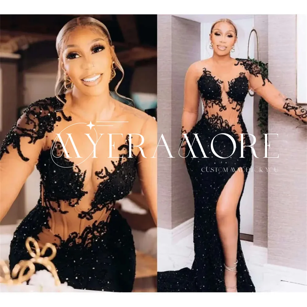 Elegant Evening Dress For Women O Neck Long Sleeve Applique Mermaid Prom Dress Side Split Formal Cocktail Party Gowns Customized
Elegant Evening Dress For Women O Neck Long Sleeve Applique Mermaid Prom Dress Side Split Formal Cocktail Party Gowns Customized