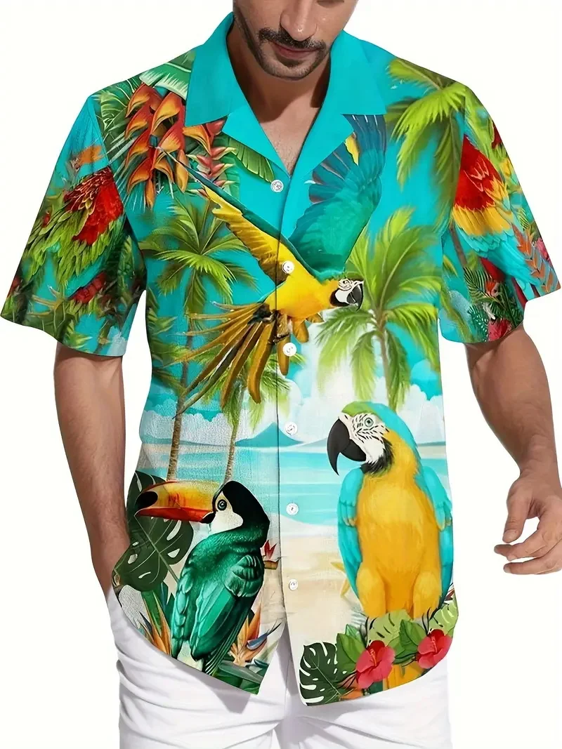 Men's Vibrant Parrot Tropical Floral Print Hawaii Shirts Casual Short Sleeve Button Up Beach Shirt for Men Summer Vacations
Men's Vibrant Parrot Tropical Floral Print Hawaii Shirts Casual Short Sleeve Button Up Beach Shirt for Men Summer Vacations