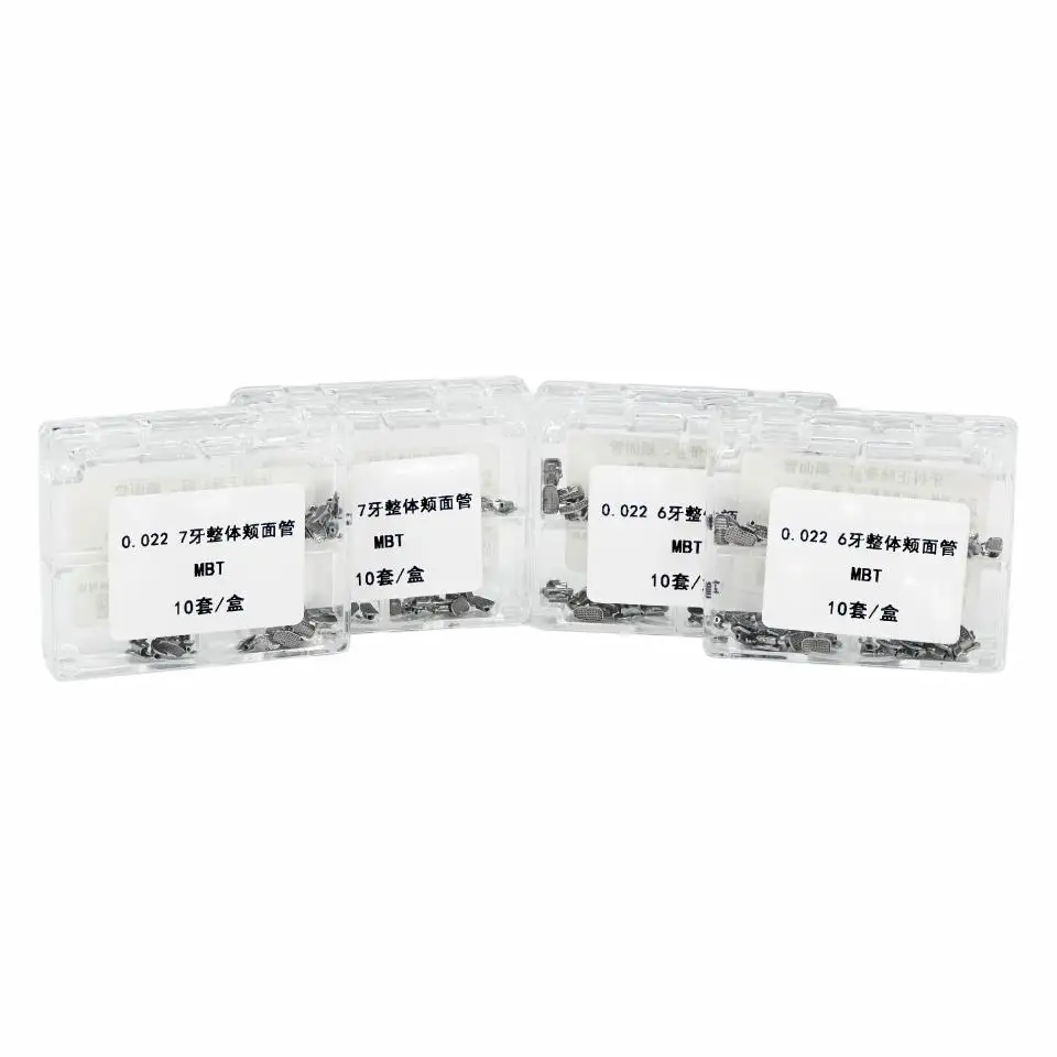 Professional Dental MBT Buccal Tubes 0.022 1st/2nd Molar 6#/7# Mesh Base Orthodontic Brackets Kit 10 Sets/Box 40Pcs/Box Total
Professional Dental MBT Buccal Tubes 0.022 1st/2nd Molar 6#/7# Mesh Base Orthodontic Brackets Kit 10 Sets/Box 40Pcs/Box Total
