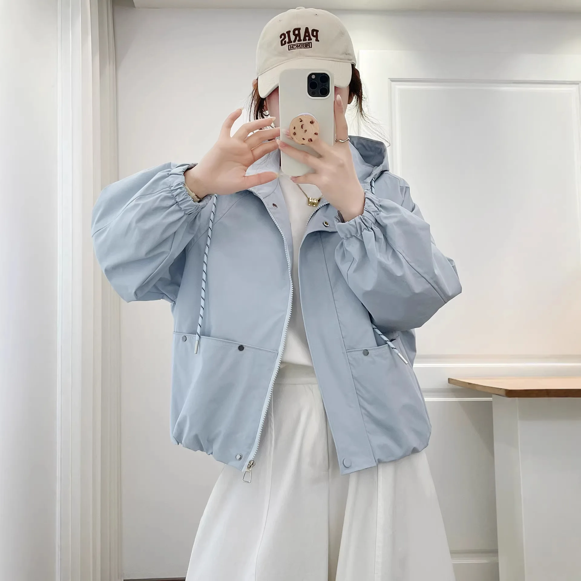 Women Windbreaker Spring Autumn New Casual Hooded Jacket Basic Zipper Short Jacket Coat Female Tops Outerwear Gabardina Mujer
Women Windbreaker Spring Autumn New Casual Hooded Jacket Basic Zipper Short Jacket Coat Female Tops Outerwear Gabardina Mujer