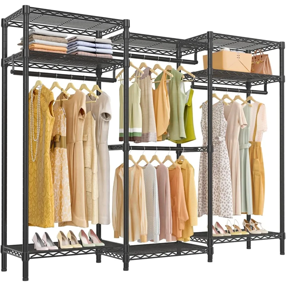 Heavy Duty Clothes Rack for Hanging Clothes, Portable Wardrobe Closet Freestanding Clothing Rack, 68.9" L x 15.7" W x 76.4" H
Heavy Duty Clothes Rack for Hanging Clothes, Portable Wardrobe Closet Freestanding Clothing Rack, 68.9" L x 15.7" W x 76.4" H