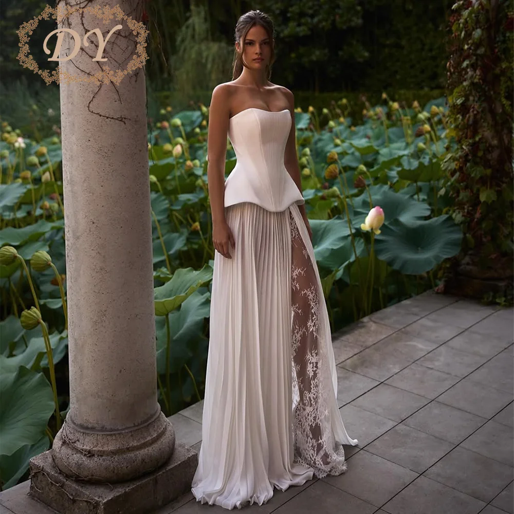 DY Lace Applique Sexy A-line Sweetheart Wedding Dress Side Split Backless Bridal Gowns vestidos de novia Customized 2026
DY Lace Applique Sexy A-line Sweetheart Wedding Dress Side Split Backless Bridal Gowns vestidos de novia Customized 2026