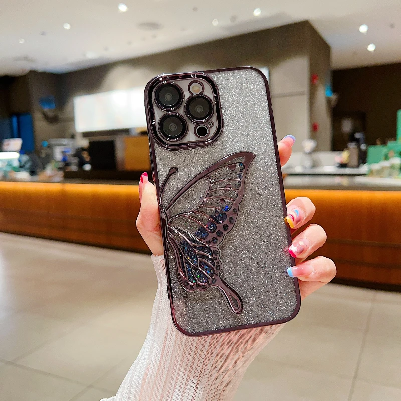 3D Quicksand Butterfly Electroplated Phone Case Suitable for IPhone 16pro 15 14 13 12 11 ProMax with Heat Dissipation Anti Drop
3D Quicksand Butterfly Electroplated Phone Case Suitable for IPhone 16pro 15 14 13 12 11 ProMax with Heat Dissipation Anti Drop