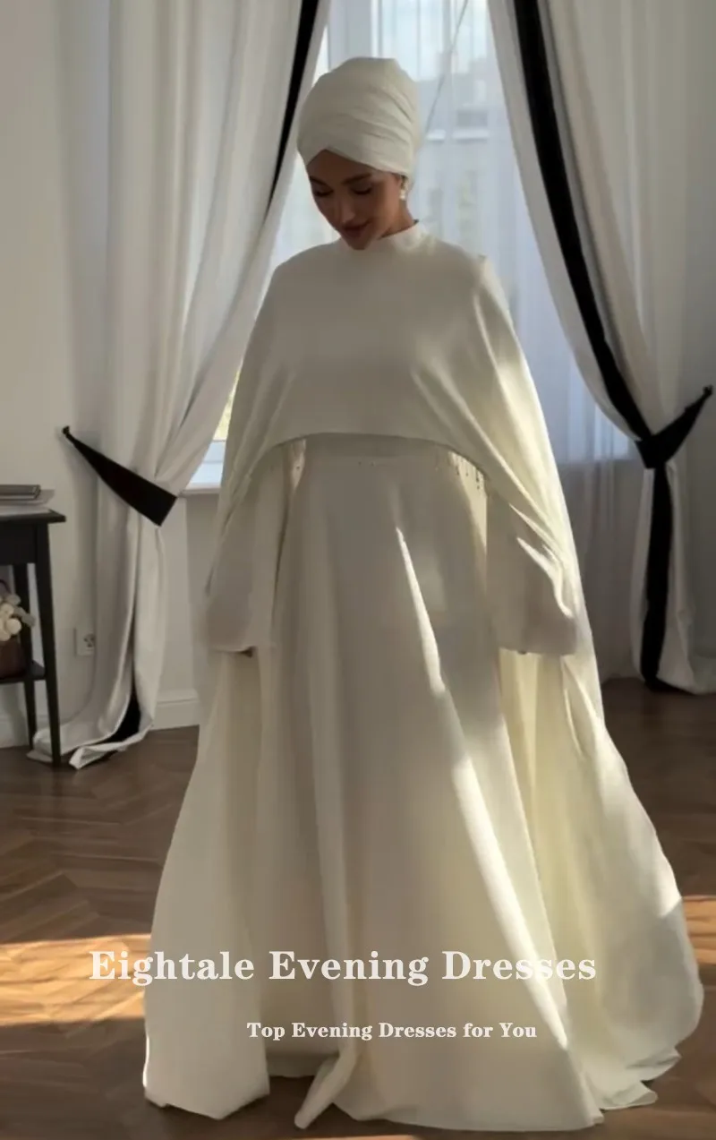 Eightale Arabic Wedding Dress O-Neck Beaded Customized Ivory Long Sleeves Muslim Bridal Gown A-Line Bride Party Dress
Eightale Arabic Wedding Dress O-Neck Beaded Customized Ivory Long Sleeves Muslim Bridal Gown A-Line Bride Party Dress