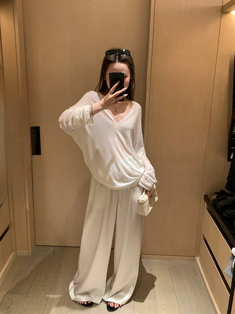 X Goyic Женская футболка Long Sve V-Ne Трикотажная шерстяная шелковая свободная посадка Повседневная футболка Весенний сезон Тонкая средней длины
X Goyic Женская футболка Long Sve V-Ne Трикотажная шерстяная шелковая свободная посадка Повседневная футболка Весенний сезон Тонкая средней длины