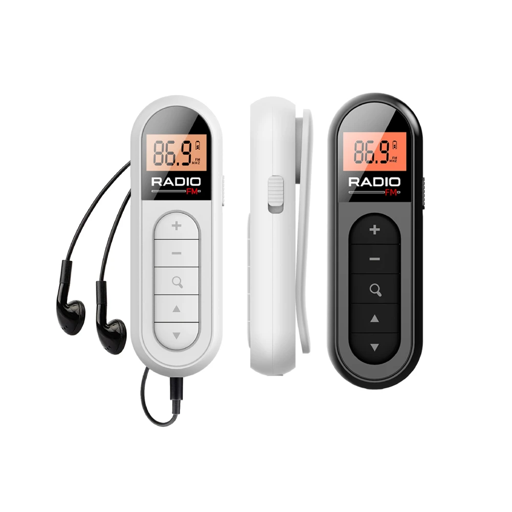 Mini Pocket FM Radio 76-108MHZ Rechargeable Portable Radio Receiver with Backlight LCD Display 3.5mm Headphone for Guide Racing 
Mini Pocket FM Radio 76-108MHZ Rechargeable Portable Radio Receiver with Backlight LCD Display 3.5mm Headphone for Guide Racing