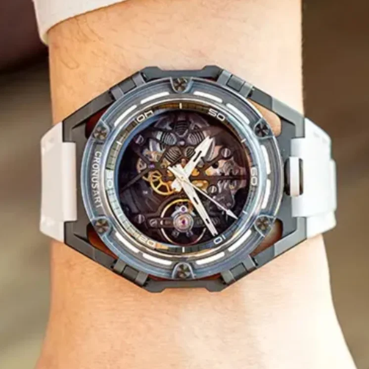 CRONUSART Мужские автоматические часы 43 мм Механические наручные часы Корпус из углеродистой стали и акрила Светящиеся стрелки Чешуя Скелет Корпус
CRONUSART Мужские автоматические часы 43 мм Механические наручные часы Корпус из углеродистой стали и акрила Светящиеся стрелки Чешуя Скелет Корпус