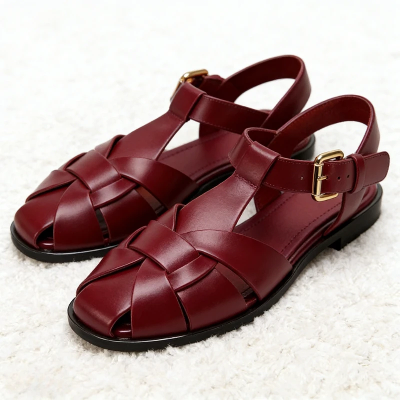 Роскошные дизайнерские золотые плетеные сандалии на плоской подошве для женщин, удобные сандалии-гладиаторы с круглым носком и металлической пряжкой, легкая пляжная повседневная обувь
Роскошные дизайнерские золотые плетеные сандалии на плоской подошве для женщин, удобные сандалии-гладиаторы с круглым носком и металлической пряжкой, легкая пляжная повседневная обувь