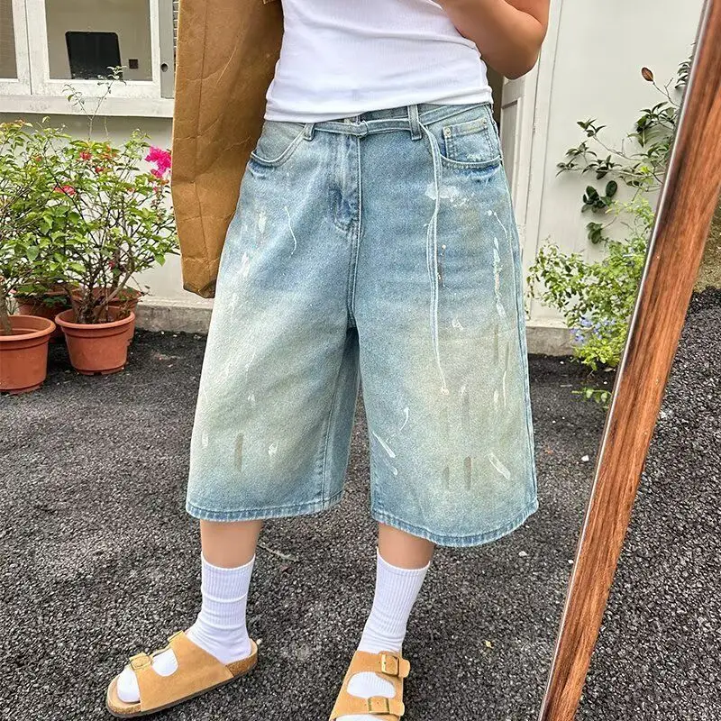 Men's American Style Design Loose Denim Shorts 2026 New Summer Wide Leg Patchwork Design Cropped Knee Length Pants
Men's American Style Design Loose Denim Shorts 2026 New Summer Wide Leg Patchwork Design Cropped Knee Length Pants