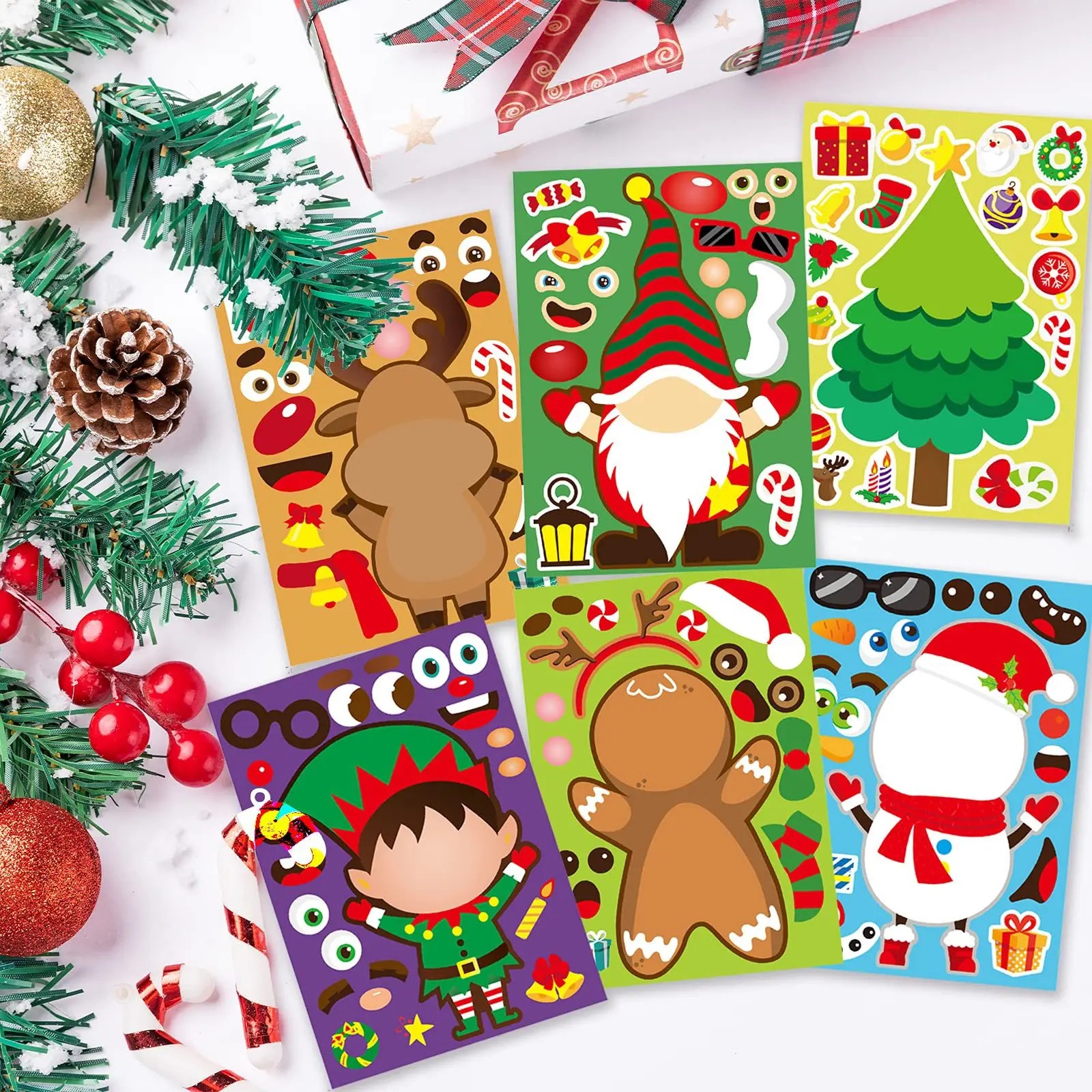 12PCs Christmas Stickers for Kids DIY Make a Face Cartoon Character Stickers Game for Xmas Crafts Activities Holiday Party gifts
12PCs Christmas Stickers for Kids DIY Make a Face Cartoon Character Stickers Game for Xmas Crafts Activities Holiday Party gifts