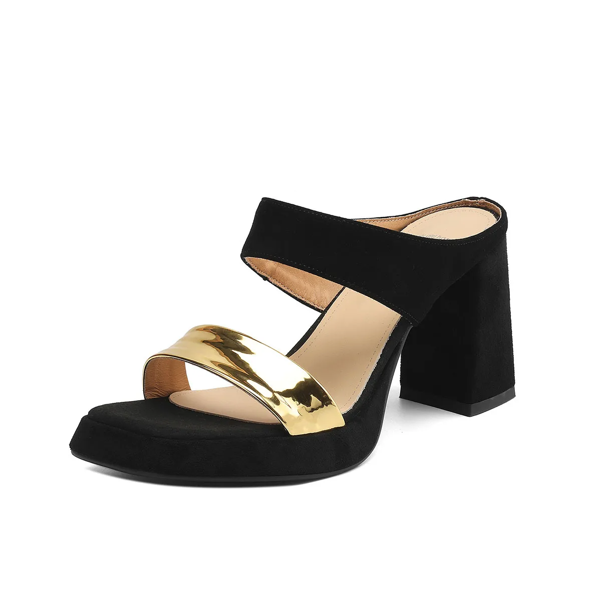 style new platform slippers women's thick heel leather matte square head open toe color matching word with a pedal sandals
style new platform slippers women's thick heel leather matte square head open toe color matching word with a pedal sandals