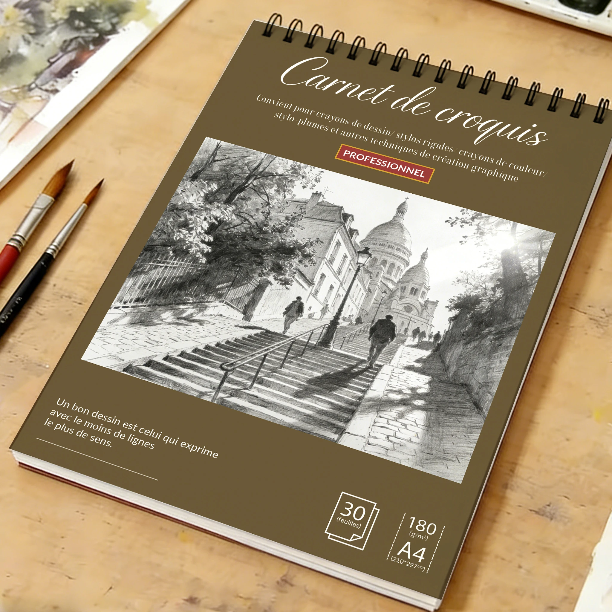 A4 Spiral-Bound Art Sketchbook & Watercolor Pad, 180GSM Heavyweight Paper, 30 Sheets, Parisian Street Sketch Cover, Ideal for
A4 Spiral-Bound Art Sketchbook & Watercolor Pad, 180GSM Heavyweight Paper, 30 Sheets, Parisian Street Sketch Cover, Ideal for