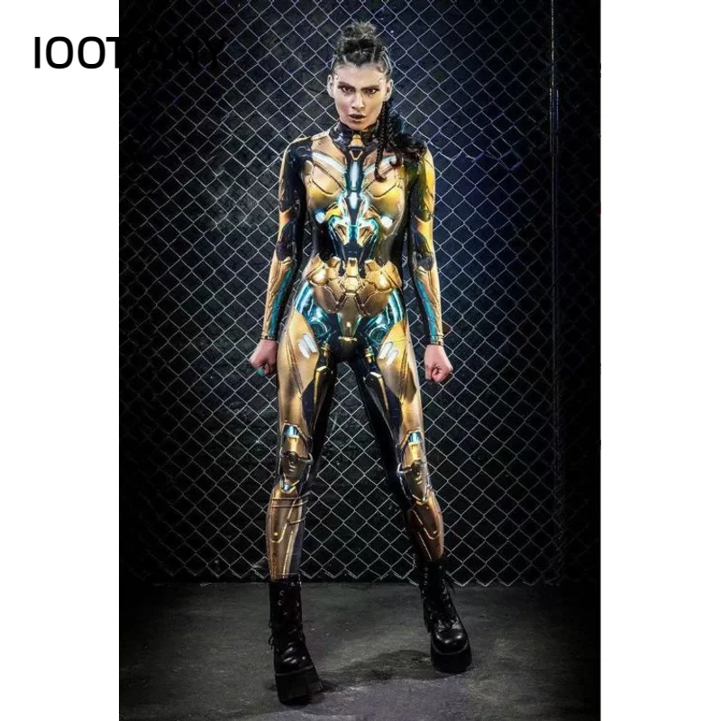 Gold Mechanic Sexy Fancy Jumpsuit Halloween Costume for Women Adult Steampunk The Future People Robot Tactical Cosplay Party
Gold Mechanic Sexy Fancy Jumpsuit Halloween Costume for Women Adult Steampunk The Future People Robot Tactical Cosplay Party