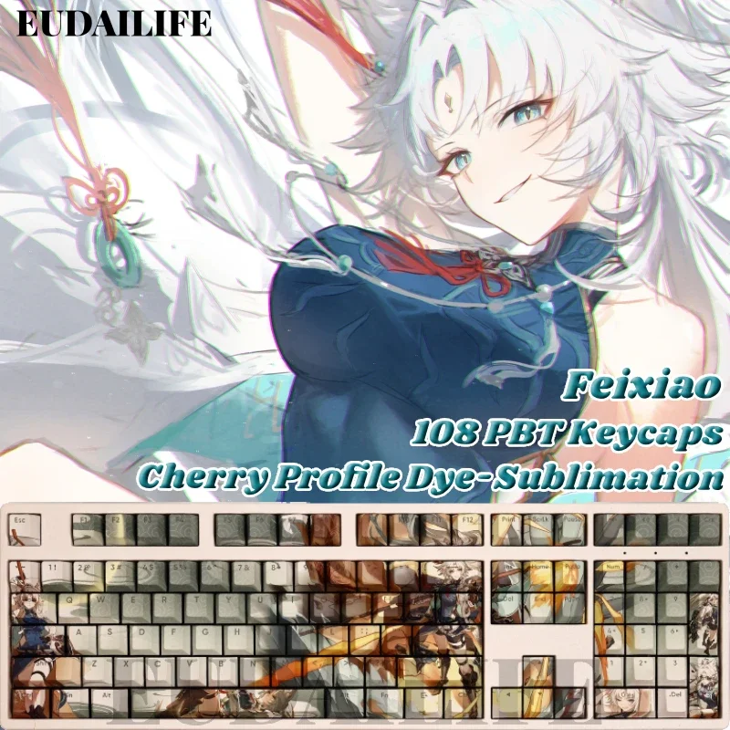 Feixiao 108 Keycaps Honkai Star Rail PBT DYE Sublimation Light Transmitting Cherry MX Cross Axis Switch for Mechanical Keyboard
Feixiao 108 Keycaps Honkai Star Rail PBT DYE Sublimation Light Transmitting Cherry MX Cross Axis Switch for Mechanical Keyboard