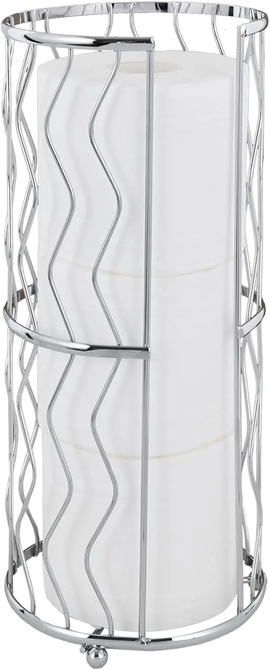 Decorative Chrome Standing Toilet Tissue Holder for Bathroom, Holds 3 Jumbo Rolls
Decorative Chrome Standing Toilet Tissue Holder for Bathroom, Holds 3 Jumbo Rolls