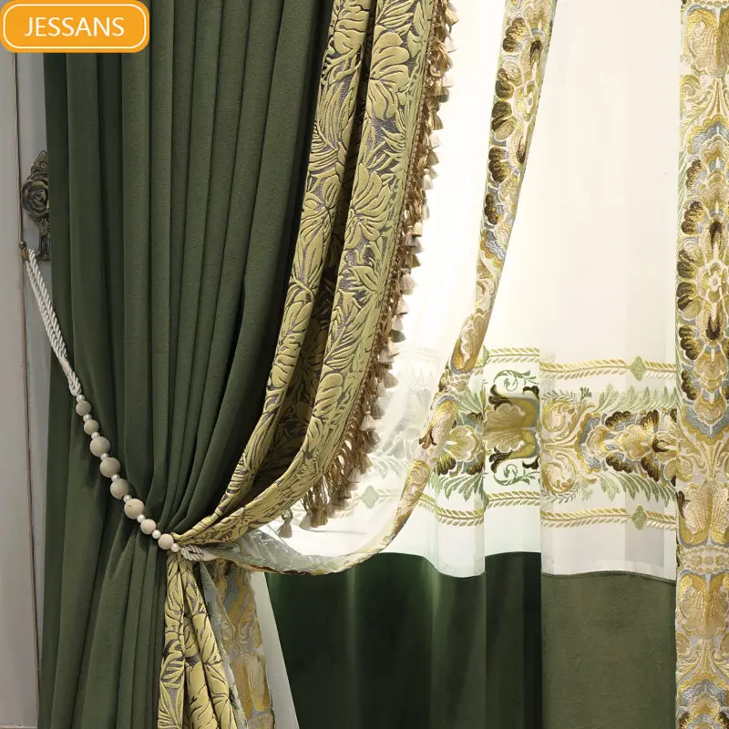 Luxury Retro Dark Green Embroidery Mosaic Flannel Curtains Living Room Bedroom Curtains Curtains for Living dining room bedroom
Luxury Retro Dark Green Embroidery Mosaic Flannel Curtains Living Room Bedroom Curtains Curtains for Living dining room bedroom