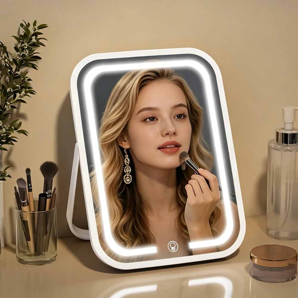 Travel Makeup Mirror with Lights, Portable Small Beauty LED Vanity Mirror with Lights, Dimmable Touch Screen
Travel Makeup Mirror with Lights, Portable Small Beauty LED Vanity Mirror with Lights, Dimmable Touch Screen