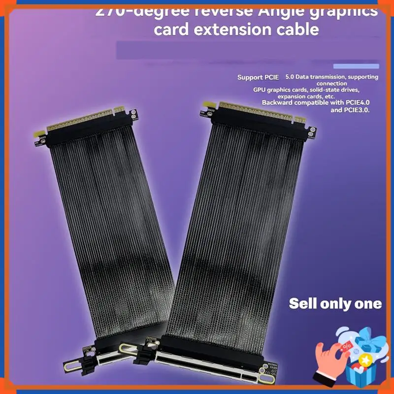 Compact Pcie 5.0 X16 Riser Cable For NZXT H1 270° Reverse Right Angle Silver Plated Cable GEN 5/4 64GB/ S GPU Extension Cable 15
Compact Pcie 5.0 X16 Riser Cable For NZXT H1 270° Reverse Right Angle Silver Plated Cable GEN 5/4 64GB/ S GPU Extension Cable 15