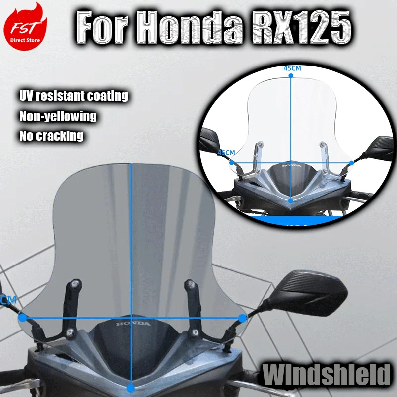 For Honda RX125 Scooter with Adjustable Front Windshield Customization
For Honda RX125 Scooter with Adjustable Front Windshield Customization