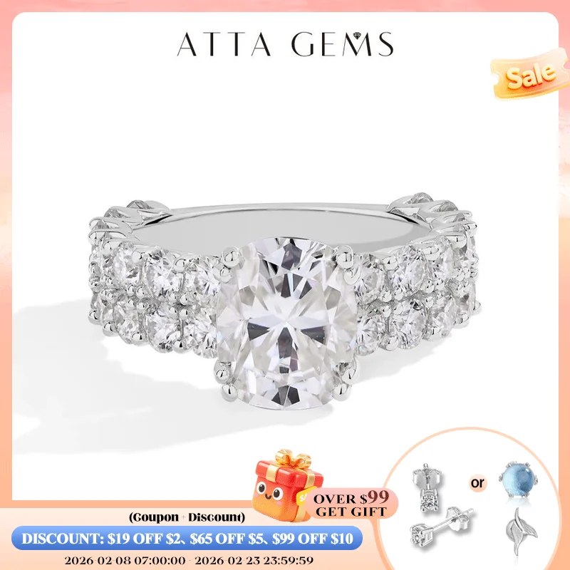 ATTAGEMS Luxury Cushion Cut 10*8mm Moissanite Diamond Rings For Women S925 Sterling Silver Engagement Jewelry Gift Top Quality
ATTAGEMS Luxury Cushion Cut 10*8mm Moissanite Diamond Rings For Women S925 Sterling Silver Engagement Jewelry Gift Top Quality