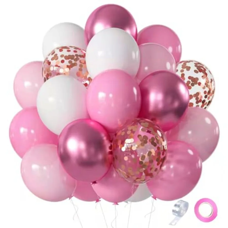 Rose Party Balloons, 60pcs 12 inch Rose Gold Confetti Balloons Kit, Chrome Rose Latex Balloons for Birthday, Wedding, Graduatio
Rose Party Balloons, 60pcs 12 inch Rose Gold Confetti Balloons Kit, Chrome Rose Latex Balloons for Birthday, Wedding, Graduatio