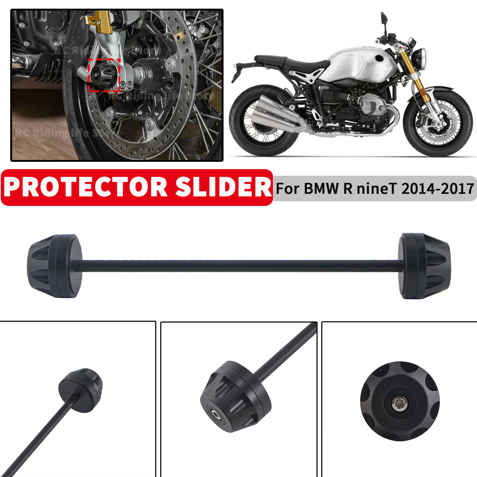 For BMW R NINE T R9T R 9T R9 T RNINET 2014-2016 2017 Motorcycle Front Wheel Axle Fork Crash Slider Falling Protection Protector
For BMW R NINE T R9T R 9T R9 T RNINET 2014-2016 2017 Motorcycle Front Wheel Axle Fork Crash Slider Falling Protection Protector