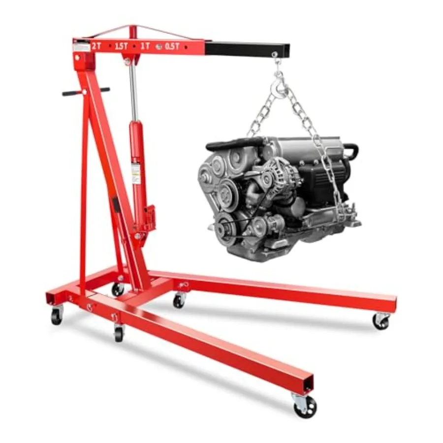 2-Ton Shop Crane Hydraulic Folding Engine Hoist with 6 Steel Casters for Lifting Car Transmissions Boat Motors Farm Equipment N
2-Ton Shop Crane Hydraulic Folding Engine Hoist with 6 Steel Casters for Lifting Car Transmissions Boat Motors Farm Equipment N