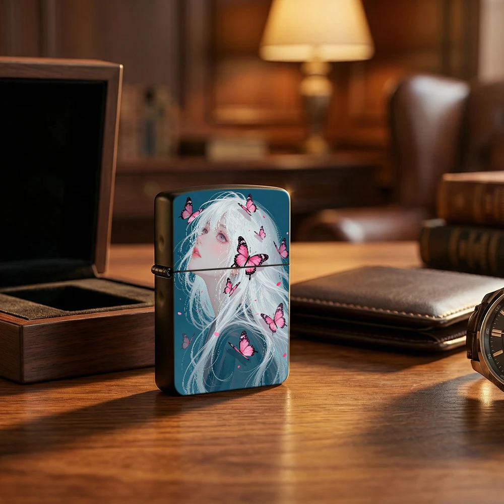 Butterfly Girl Design Flip Top Lighter for Travel Outdoor
Butterfly Girl Design Flip Top Lighter for Travel Outdoor