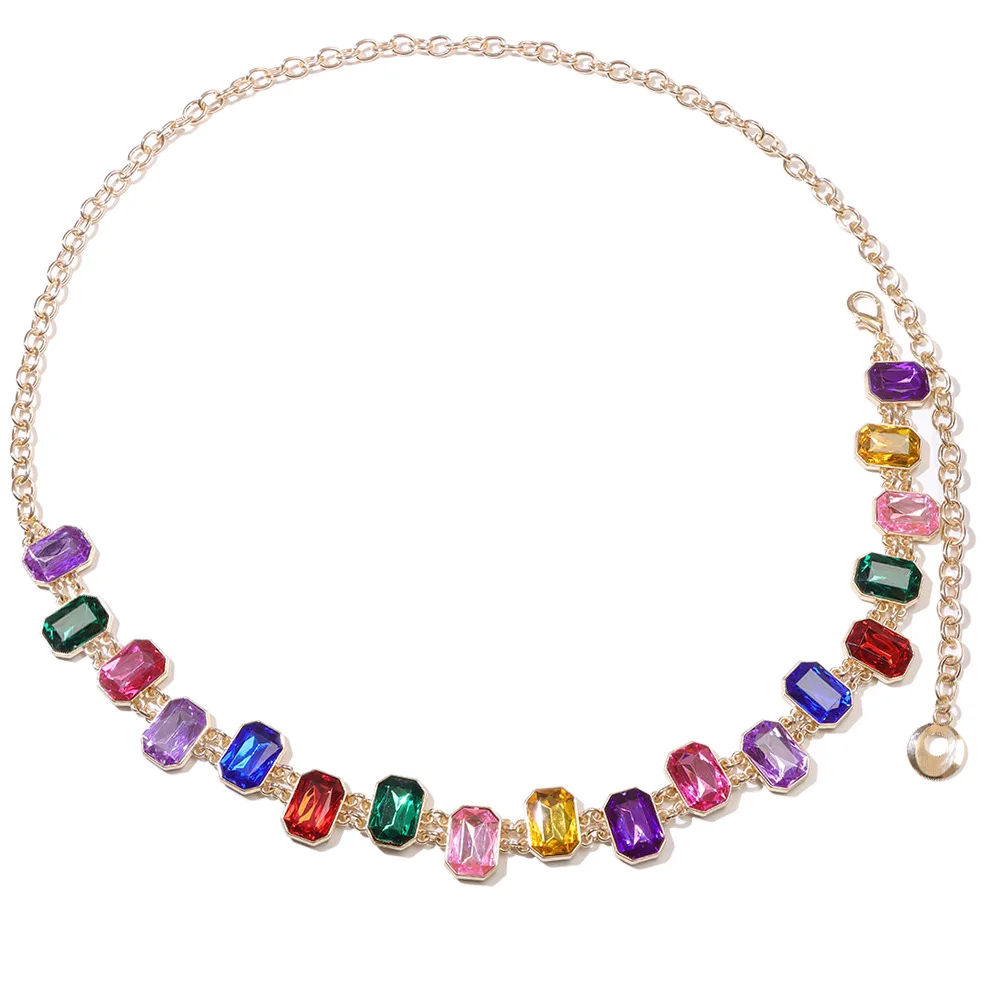 Wholesale Luxury Bling Rhinestone Waist Chain Belts for Women Summer Dress Multi-color Crystal Diamonds Belly Chain Cinturones
Wholesale Luxury Bling Rhinestone Waist Chain Belts for Women Summer Dress Multi-color Crystal Diamonds Belly Chain Cinturones