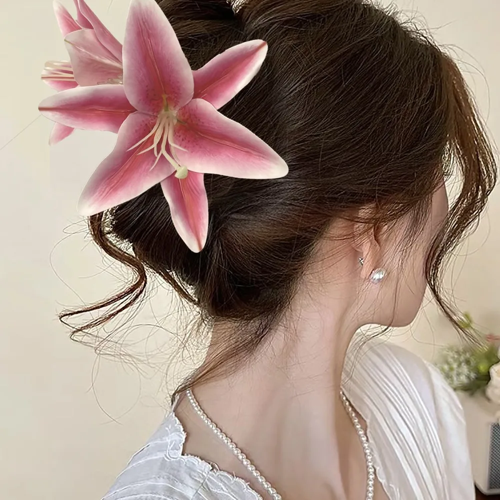 New Polyester Fabric Hair Claw Floral Simulation Lily Hairpin Large Hair Clip Vacation Jewelry Gift
New Polyester Fabric Hair Claw Floral Simulation Lily Hairpin Large Hair Clip Vacation Jewelry Gift
