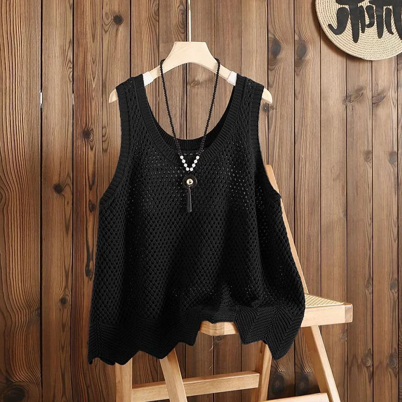 Extra Large Size 300 Pou Fat MM Hollow out Loose Knitted Vest Women Summer Ice Silk Svel Thin Outerwear Top
Extra Large Size 300 Pou Fat MM Hollow out Loose Knitted Vest Women Summer Ice Silk Svel Thin Outerwear Top