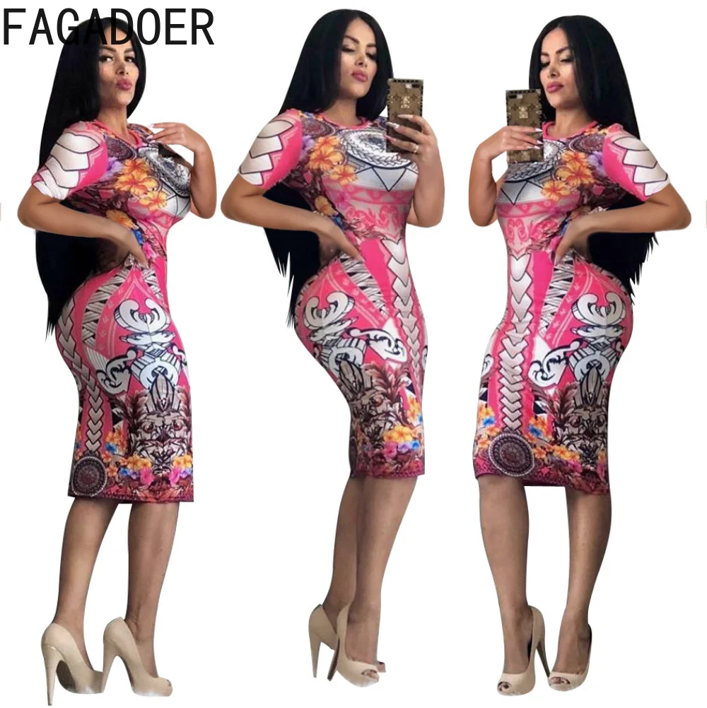 FAGADOER Sexy Retro Pattern Print Bodycon Mid Dresses Women Round Neck Half Sleeve Slim Vestidos Female Party Nightclub Clothing
FAGADOER Sexy Retro Pattern Print Bodycon Mid Dresses Women Round Neck Half Sleeve Slim Vestidos Female Party Nightclub Clothing