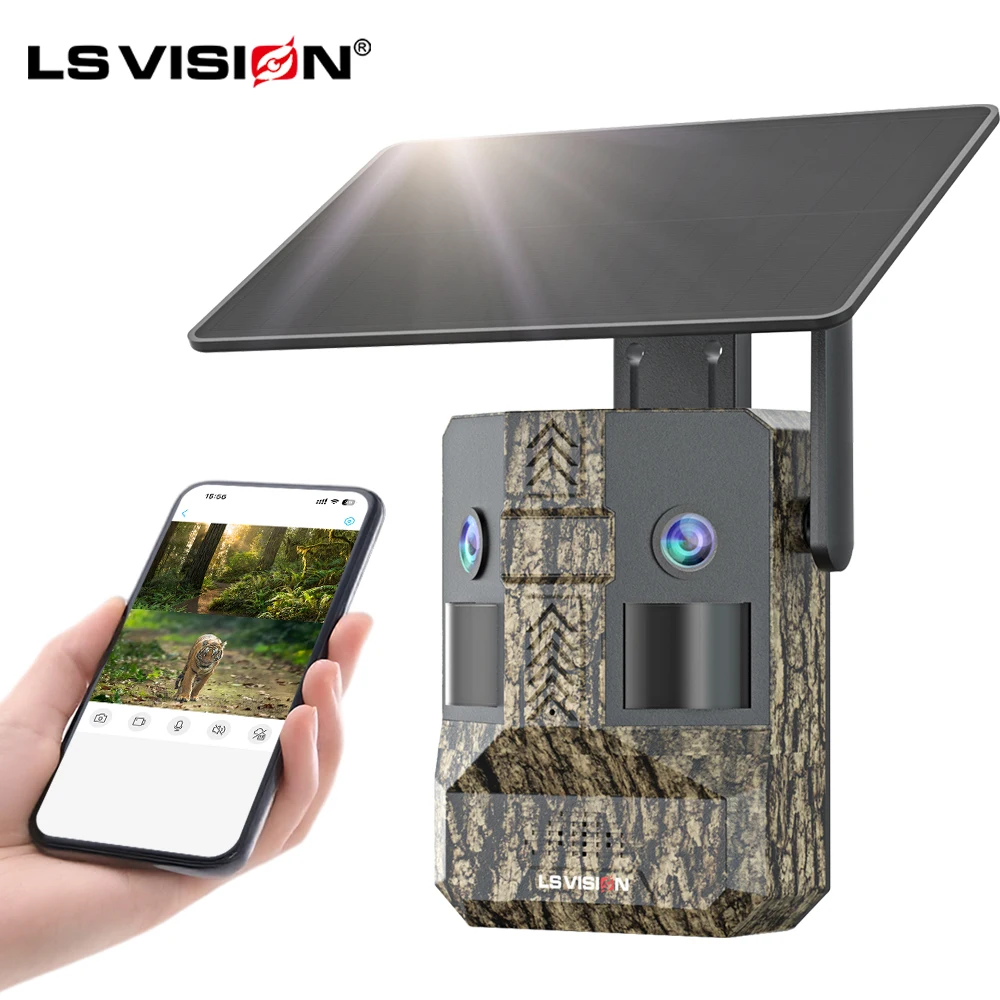 LS VISION 6MP Dual Lens Dual Screen Optical Zoom Solar Outdoor Surveillance Camera 4G SIM Ai Hunting Trail Camera
LS VISION 6MP Dual Lens Dual Screen Optical Zoom Solar Outdoor Surveillance Camera 4G SIM Ai Hunting Trail Camera