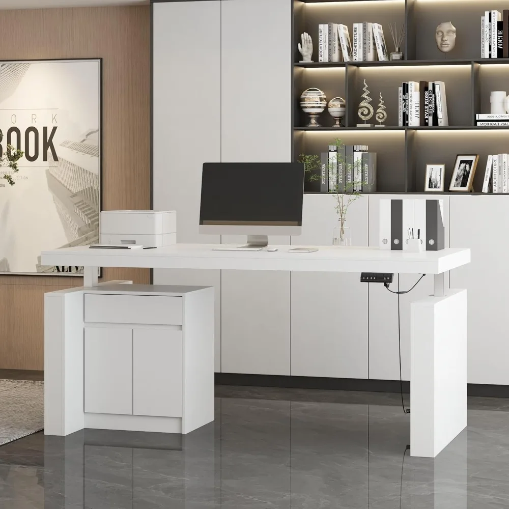 70.9" W Height Adjustable Standing Desk with Drawers & Cabinet, Electric Stand up Desk with Storage, I Shaped Home Office Table
70.9" W Height Adjustable Standing Desk with Drawers & Cabinet, Electric Stand up Desk with Storage, I Shaped Home Office Table