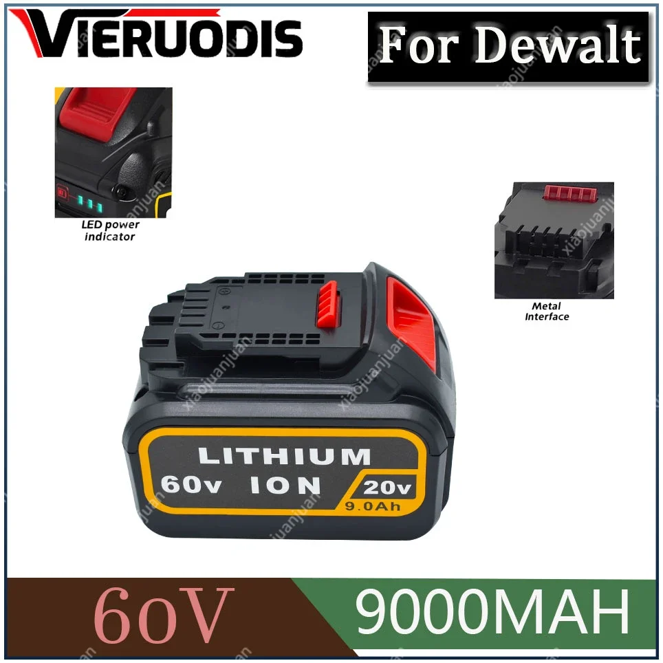 NEW 9.0Ah 20V 60V MAX Replacement Battery for Dewalt DCB606 DCB609 DCB205 DCB204 DCB206 DCB209 Power Screwdriver Tools Batteries
NEW 9.0Ah 20V 60V MAX Replacement Battery for Dewalt DCB606 DCB609 DCB205 DCB204 DCB206 DCB209 Power Screwdriver Tools Batteries