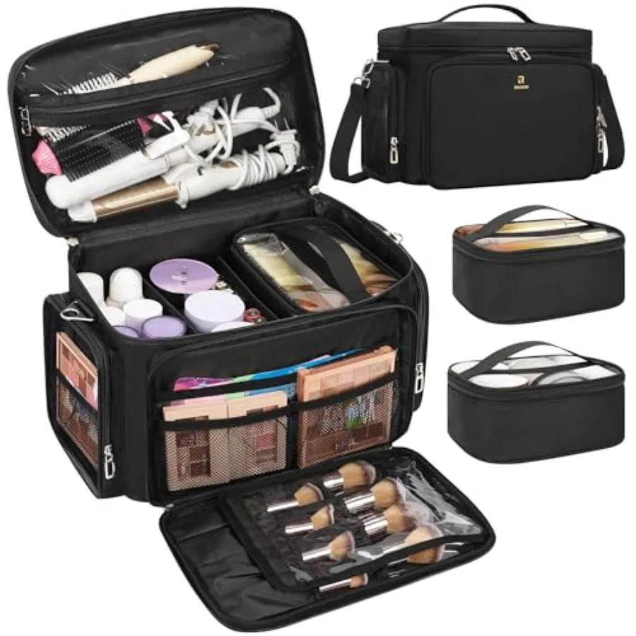 Large Makeup Bag Makeup Artist Bag Professional Cosmetic Bags with 2 Pouches and Detachable Dividers Travel Makeup Train Case P
Large Makeup Bag Makeup Artist Bag Professional Cosmetic Bags with 2 Pouches and Detachable Dividers Travel Makeup Train Case P
