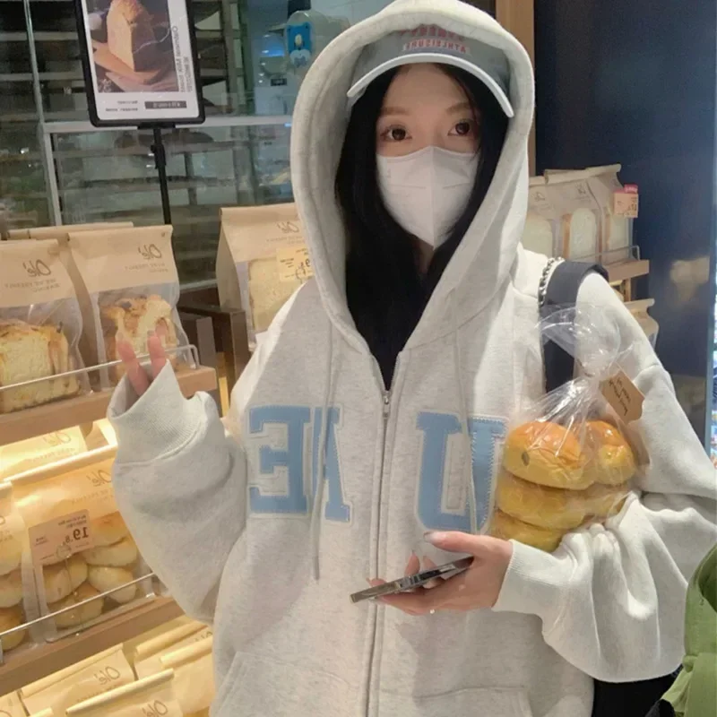 Autumn Streetwear Zip Up Hoodies Women Oversized Letter Print Hooded Sweatshirt Harajuku Korean Fashion Fleece Casual Y2k Tops
Autumn Streetwear Zip Up Hoodies Women Oversized Letter Print Hooded Sweatshirt Harajuku Korean Fashion Fleece Casual Y2k Tops