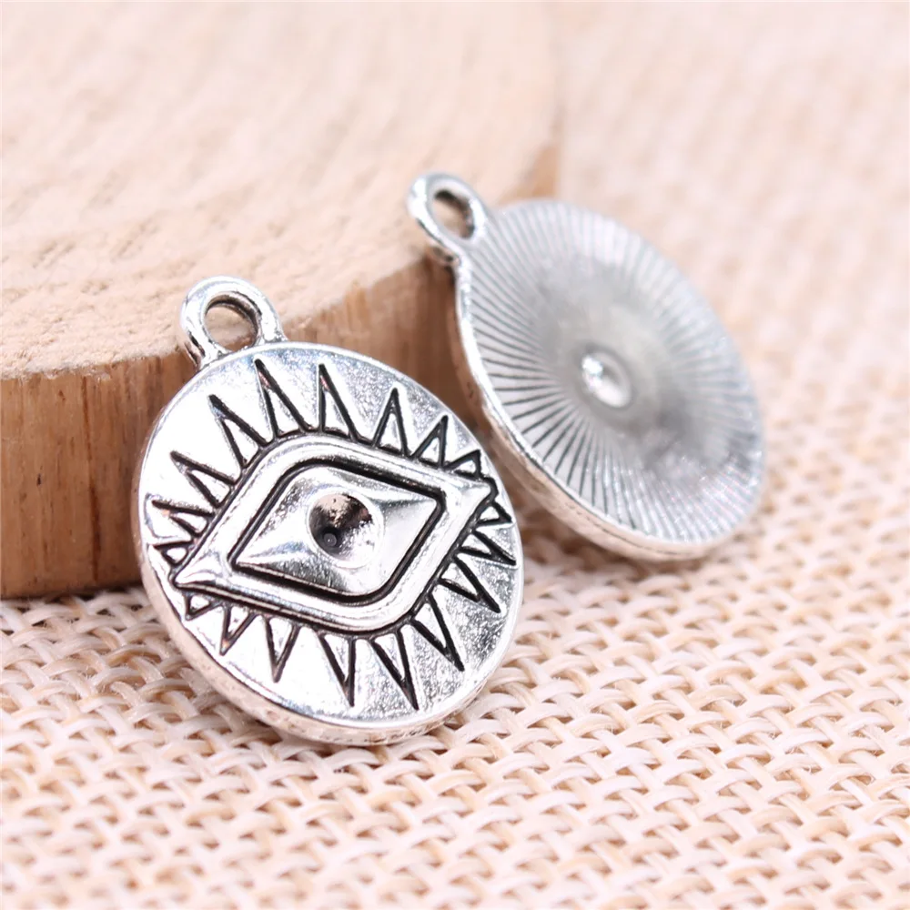 40pcs 19x16mm(0.75x0.63inch) Antique Silver Color Eye Charms Hand Crafts Accessories
40pcs 19x16mm(0.75x0.63inch) Antique Silver Color Eye Charms Hand Crafts Accessories