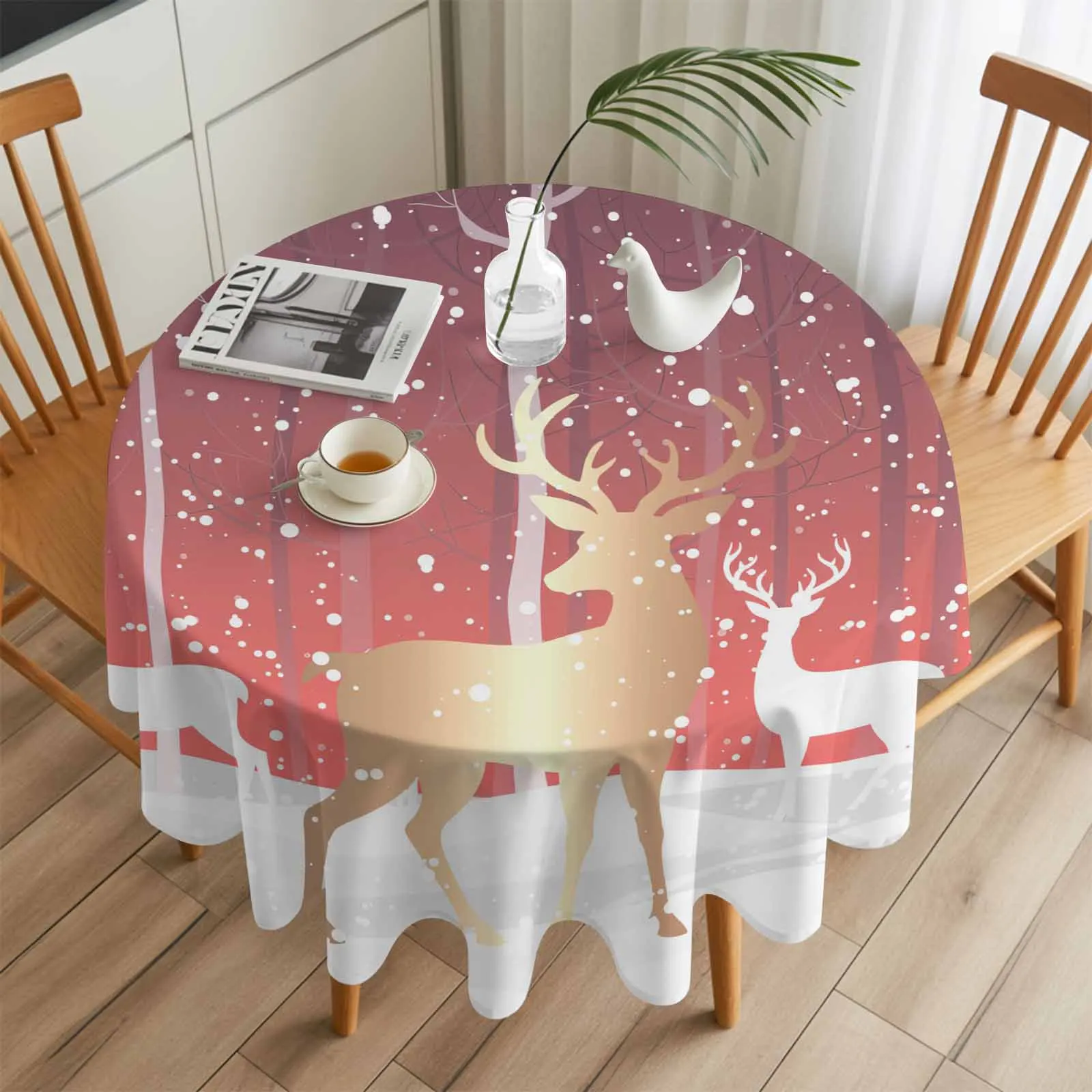 Winter Forest Gradient Elk Round Table Cloth Festival Dining Tablecloth Waterproof Table Cover for Wedding Party Decor
Winter Forest Gradient Elk Round Table Cloth Festival Dining Tablecloth Waterproof Table Cover for Wedding Party Decor