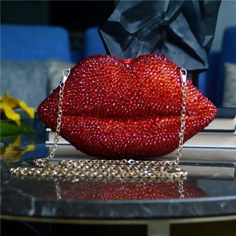 Sexy Red Lip Bling Shiny Women Handbag Glitter Rhinestones Diamond Evening Bag Wedding Party Clutch Purse Shoulder Crossbody Bag
Sexy Red Lip Bling Shiny Women Handbag Glitter Rhinestones Diamond Evening Bag Wedding Party Clutch Purse Shoulder Crossbody Bag