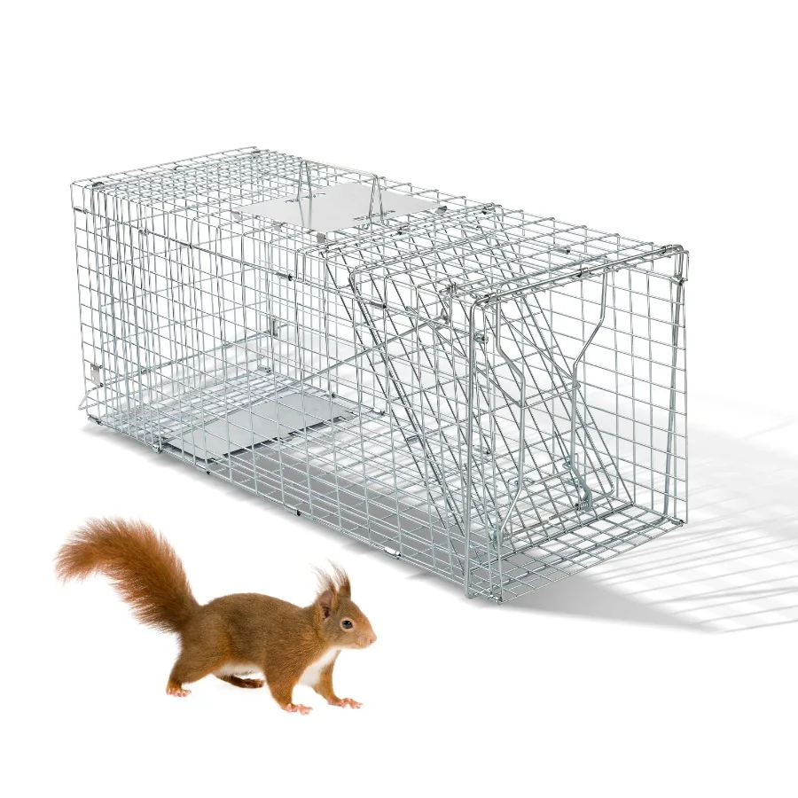 32" Live Animal Cage Trap, Heavy Duty Folding Raccoon Trap, Humane Cat Trap with Handle for Rabbits, Stray Cats, Squirrels, Rac
32" Live Animal Cage Trap, Heavy Duty Folding Raccoon Trap, Humane Cat Trap with Handle for Rabbits, Stray Cats, Squirrels, Rac