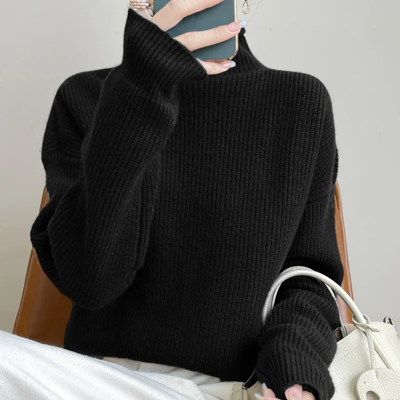 100% Merino Wool Fashionable Age-Reducing Half-Turtleneck Solid Color Sweater Pullover Cashmere Long Sleeves Clothing Top
100% Merino Wool Fashionable Age-Reducing Half-Turtleneck Solid Color Sweater Pullover Cashmere Long Sleeves Clothing Top
