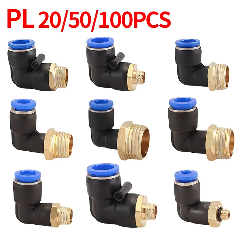20/50/100PCS Pneumatic Air Connector PL 4 6 8 10 12mm Thread 1/8 1/4" 3/8" 1/2" Trachea Elbow Air Fittings Hose Quick Connecto
20/50/100PCS Pneumatic Air Connector PL 4 6 8 10 12mm Thread 1/8 1/4" 3/8" 1/2" Trachea Elbow Air Fittings Hose Quick Connecto