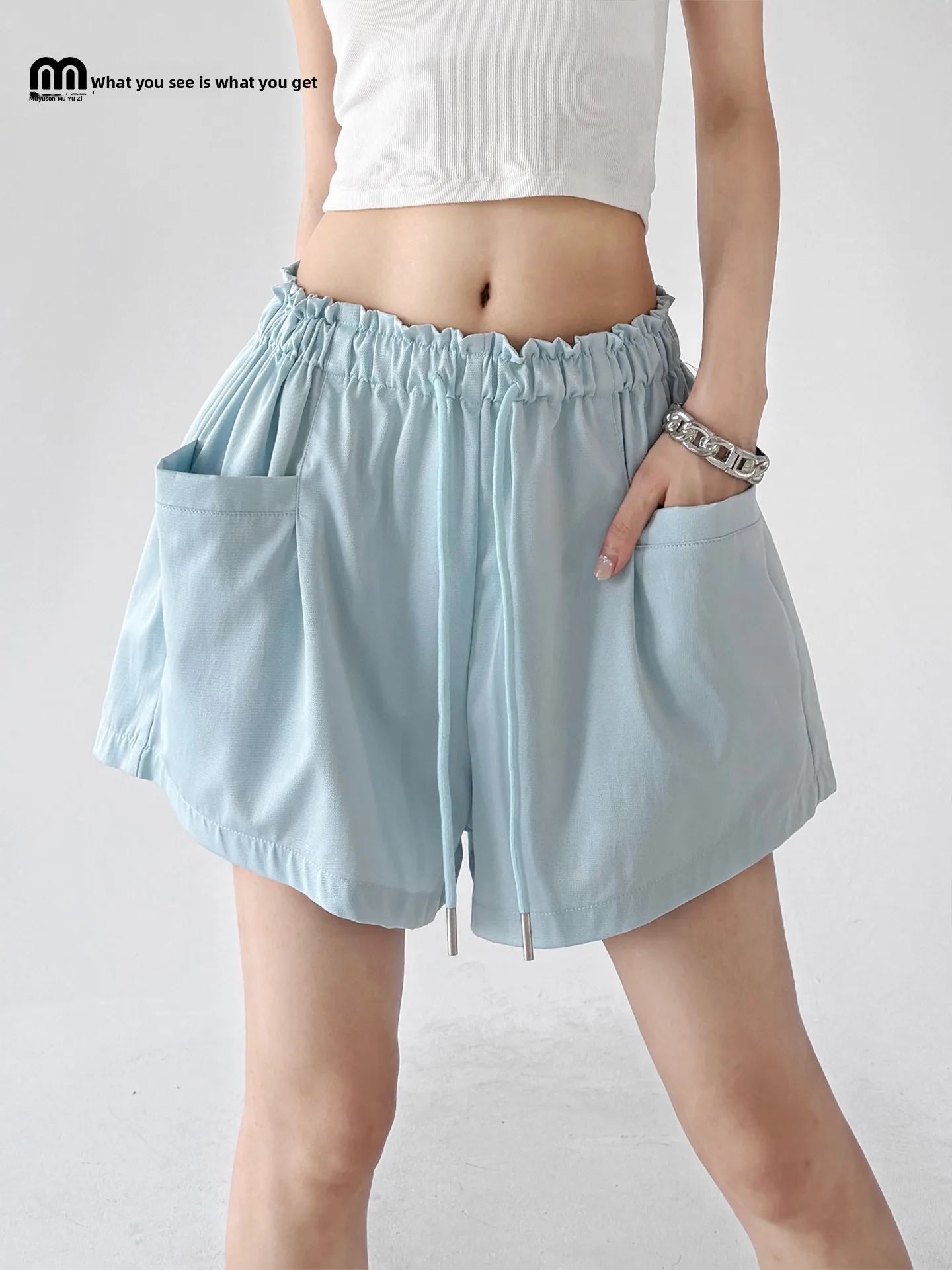 High Waist Drawstring Shorts Women's Summer 2026 Loose Slimming Large Pocket Casual Pants Mint Green Commute Style Polyester ...
High Waist Drawstring Shorts Women's Summer 2026 Loose Slimming Large Pocket Casual Pants Mint Green Commute Style Polyester ...