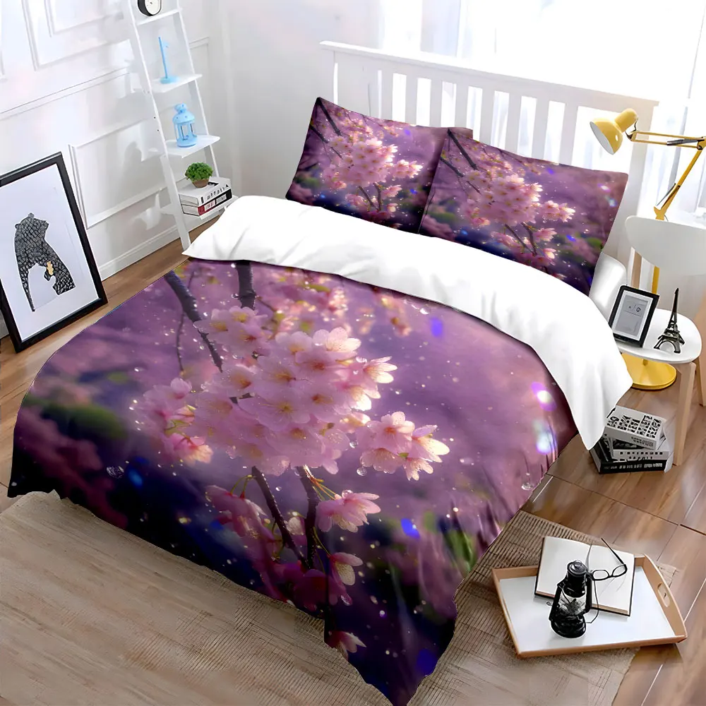 3Pcs Sparkling Cherry Blossom Bedding Set, Dewy Pink Sakura Print Duvet Cover + 2 Pillowcases, Romantic Floral, gift for family
3Pcs Sparkling Cherry Blossom Bedding Set, Dewy Pink Sakura Print Duvet Cover + 2 Pillowcases, Romantic Floral, gift for family
