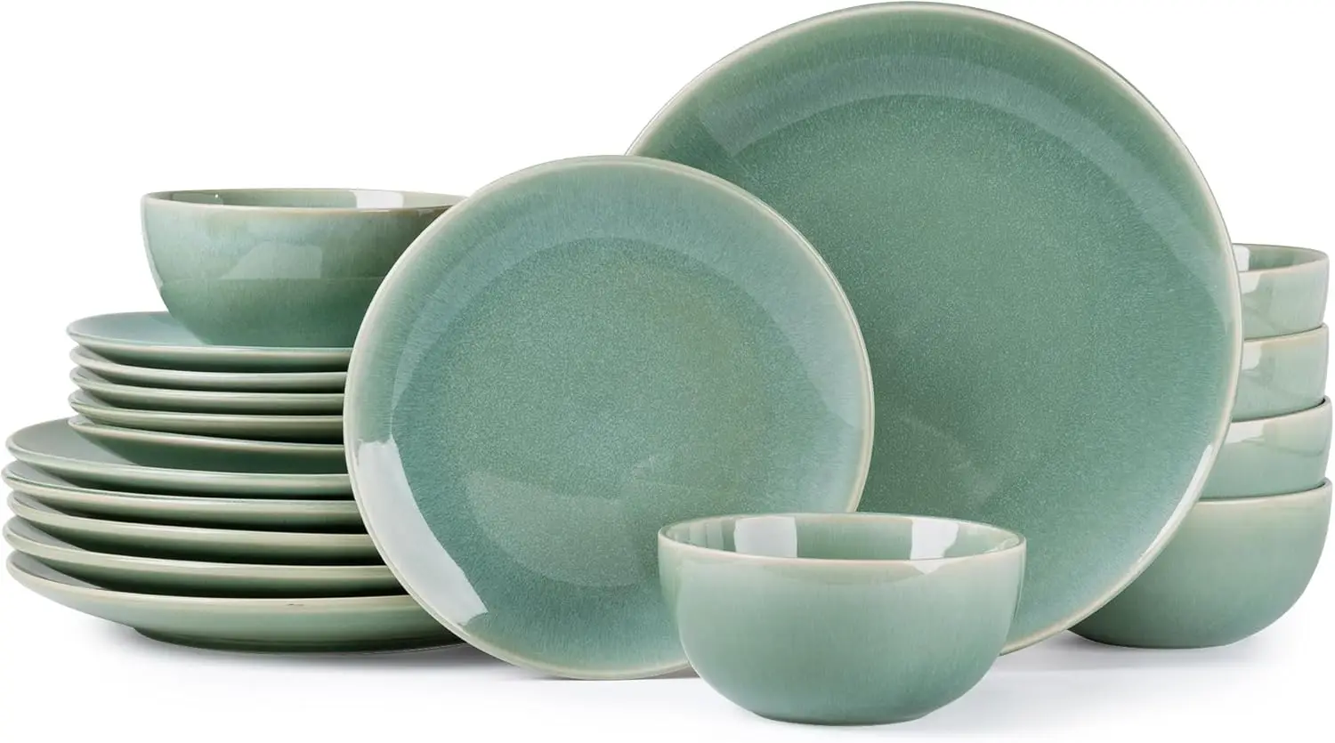 Ceramic Dinnerware Sets for 6, 18 Pieces Stoneware Plates and Bowls Sets, Reactive Glaze Dishes -Scratch Resistant, Dishwasher&M
Ceramic Dinnerware Sets for 6, 18 Pieces Stoneware Plates and Bowls Sets, Reactive Glaze Dishes -Scratch Resistant, Dishwasher&M